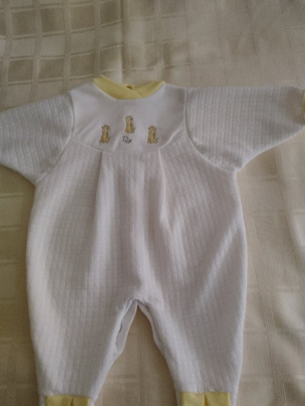 Vintage Newborn Baby Dior Footed Sleeper Size Small To 11 lbs. - Picture 6 of 6